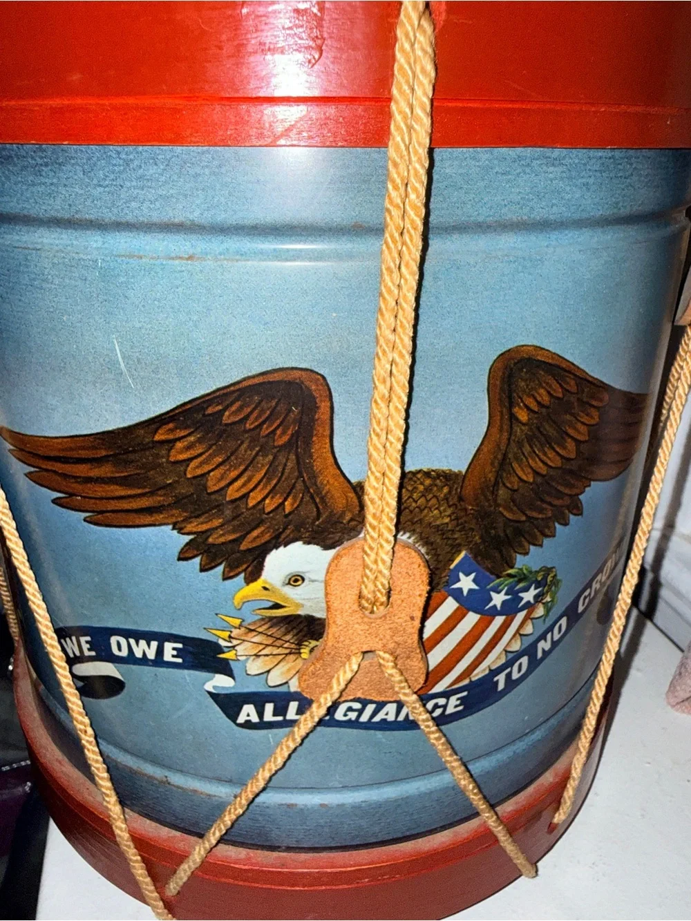 Vintage Old Drum Shop Revolutionary War Drum Wastebasket 11